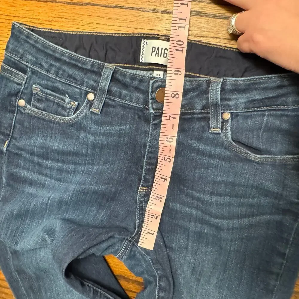 Paige Skyline Ankle Peg Jeans | Size 29 | Dark Wash Slim Fit Stretch Denim - Picture 9 of 12
